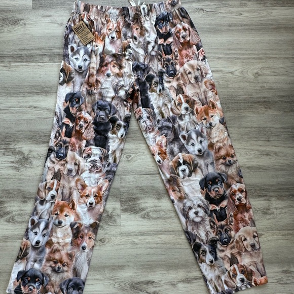 Women’s Brown and Black Dog Print Pajama Bottoms Lounge Pants NWOT - Picture 8 of 8